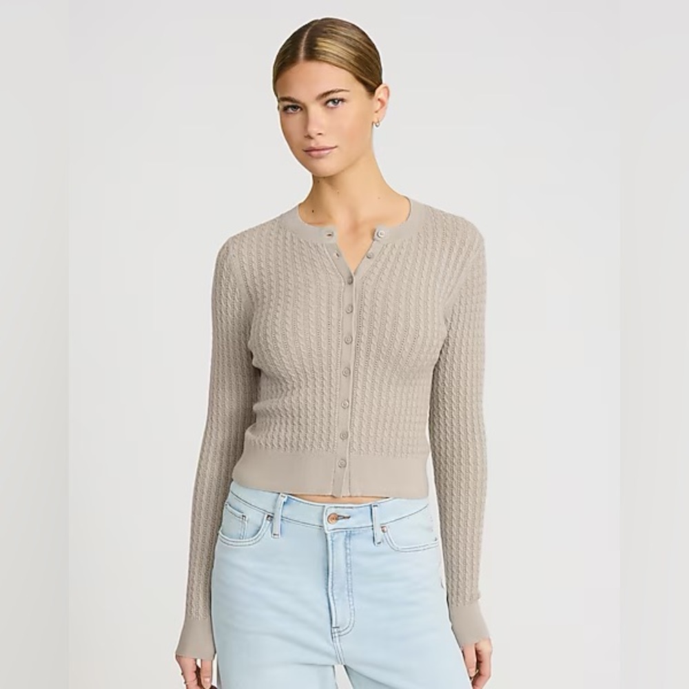 Express Beige Cable Knit Cardigan